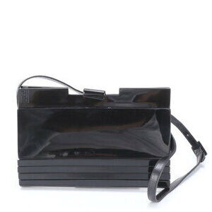 Fendi FF logo leather shoulder bag tote handbag black ECE